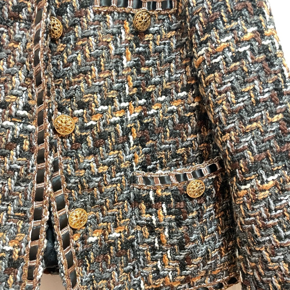 Woman’s Tweed Loose Coat Jacket Top Size M - Picture 7 of 10